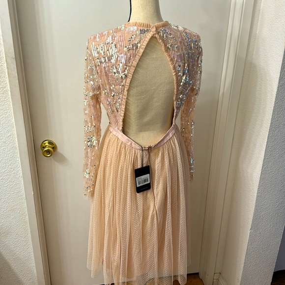 NWT NEEDLE & THREAD gloss midi dress in Blush pink size 10 US size 8 - Picture 6 of 6